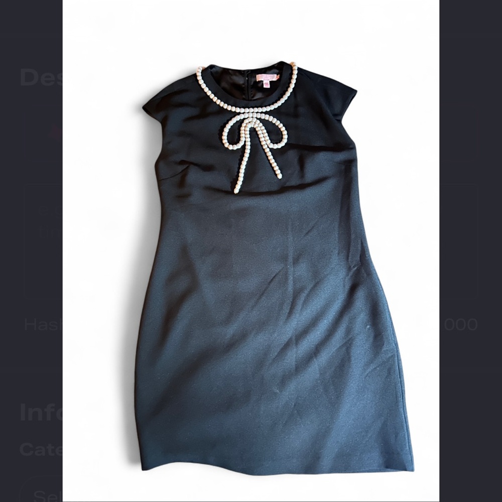Ted Baker Black Dress with Pearl Bow Detail